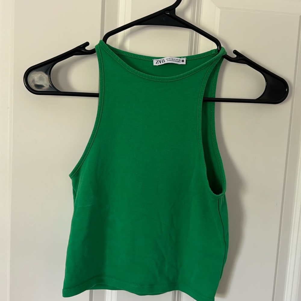 Green Crop top